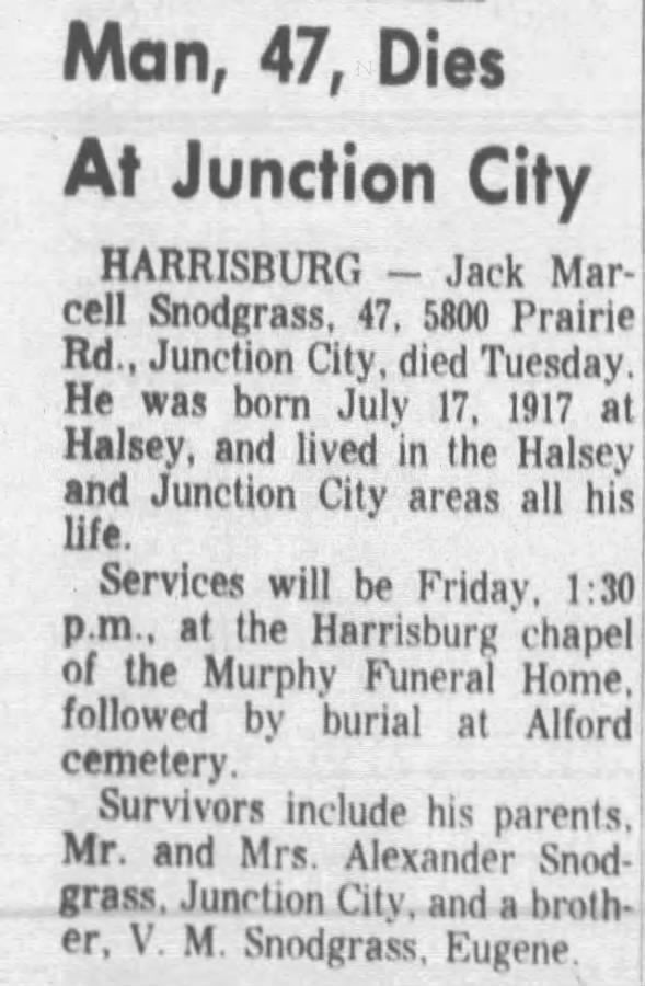Obituary for Jack Mar-cell Snodgrass (Aged 47)